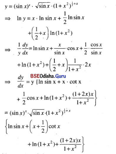 CHSE Odisha Class 12 Math Solutions Chapter 7 Continuity and Differentiability Ex 7(f) Q.13
