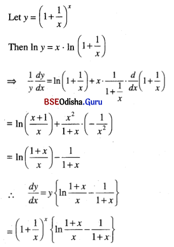CHSE Odisha Class 12 Math Solutions Chapter 7 Continuity and Differentiability Ex 7(f) Q.2