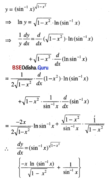 CHSE Odisha Class 12 Math Solutions Chapter 7 Continuity and Differentiability Ex 7(f) Q.7