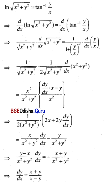 CHSE Odisha Class 12 Math Solutions Chapter 7 Continuity and Differentiability Ex 7(g) Q.8