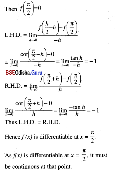CHSE Odisha Class 12 Math Solutions Chapter 7 Continuity and Differentiability Ex 7(j) Q.4