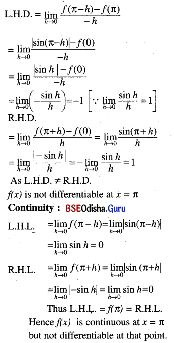 CHSE Odisha Class 12 Math Solutions Chapter 7 Continuity and Differentiability Ex 7(j) Q.5