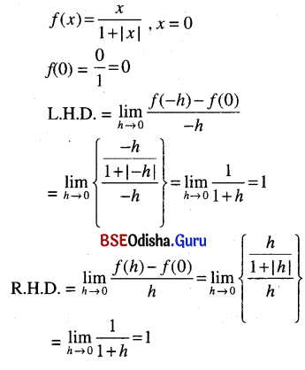 CHSE Odisha Class 12 Math Solutions Chapter 7 Continuity and Differentiability Ex 7(j) Q.6