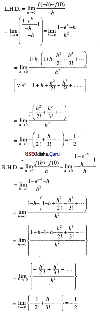 CHSE Odisha Class 12 Math Solutions Chapter 7 Continuity and Differentiability Ex 7(j) Q.8