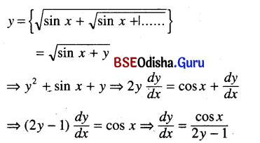 CHSE Odisha Class 12 Math Solutions Chapter 7 Continuity and Differentiability Ex 7(k) Q.10(1)