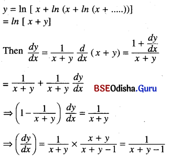 CHSE Odisha Class 12 Math Solutions Chapter 7 Continuity and Differentiability Ex 7(k) Q.10(3)