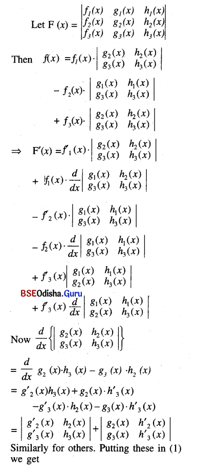 CHSE Odisha Class 12 Math Solutions Chapter 7 Continuity and Differentiability Ex 7(k) Q.13.1