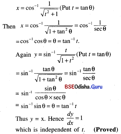 CHSE Odisha Class 12 Math Solutions Chapter 7 Continuity and Differentiability Ex 7(k) Q.15