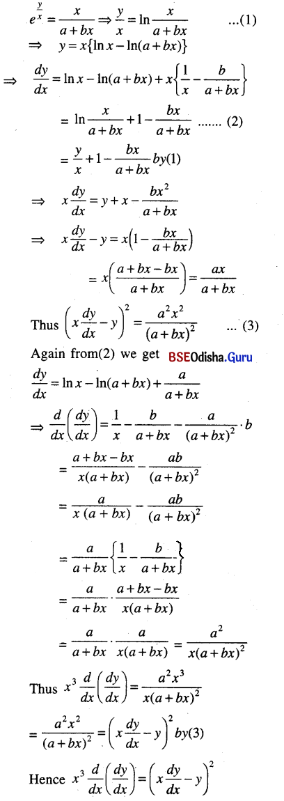 CHSE Odisha Class 12 Math Solutions Chapter 7 Continuity and Differentiability Ex 7(k) Q.17