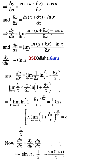 CHSE Odisha Class 12 Math Solutions Chapter 7 Continuity and Differentiability Ex 7(k) Q.3(9)