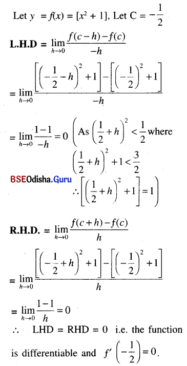 CHSE Odisha Class 12 Math Solutions Chapter 7 Continuity and Differentiability Ex 7(k) Q.4(1)