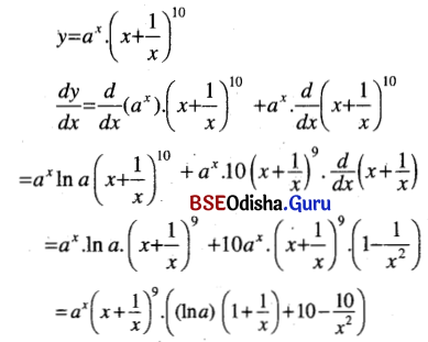 CHSE Odisha Class 12 Math Solutions Chapter 7 Continuity and Differentiability Ex 7(k) Q.5(10)
