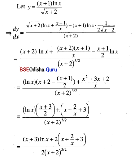 CHSE Odisha Class 12 Math Solutions Chapter 7 Continuity and Differentiability Ex 7(k) Q.5(7)