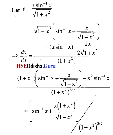 CHSE Odisha Class 12 Math Solutions Chapter 7 Continuity and Differentiability Ex 7(k) Q.6(3)