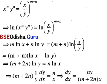 CHSE Odisha Class 12 Math Solutions Chapter 7 Continuity and Differentiability Ex 7(k) Q.7(9)