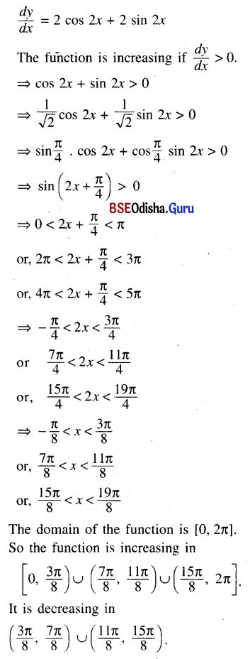 CHSE Odisha Class 12 Math Solutions Chapter 8 Application of Derivatives Ex 8(c) Q.1(12)