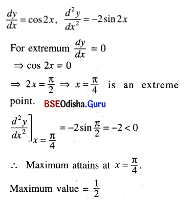 CHSE Odisha Class 12 Math Solutions Chapter 8 Application of Derivatives Ex 8(d) Q.1(11)