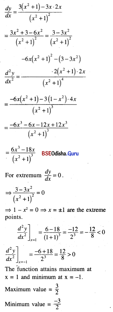 CHSE Odisha Class 12 Math Solutions Chapter 8 Application of Derivatives Ex 8(d) Q.1(3)