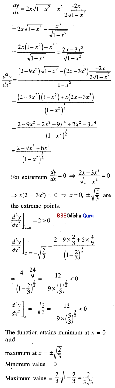 CHSE Odisha Class 12 Math Solutions Chapter 8 Application of Derivatives Ex 8(d) Q.1(4)