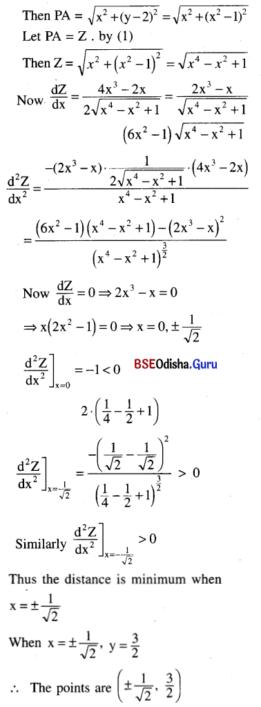 CHSE Odisha Class 12 Math Solutions Chapter 8 Application of Derivatives Ex 8(d) Q.18