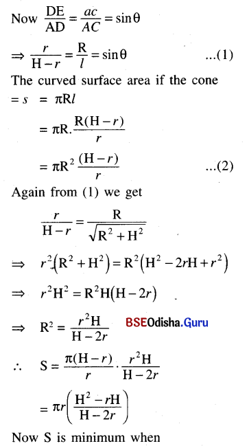 CHSE Odisha Class 12 Math Solutions Chapter 8 Application of Derivatives Ex 8(d) Q.20.1