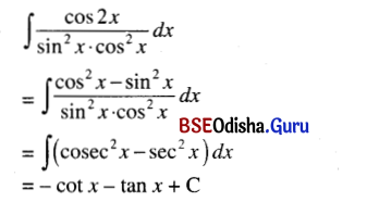 CHSE Odisha Class 12 Math Solutions Chapter 9 Integration Ex 9(a) Q.2(10)