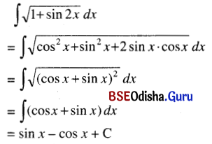 CHSE Odisha Class 12 Math Solutions Chapter 9 Integration Ex 9(a) Q.2(16)