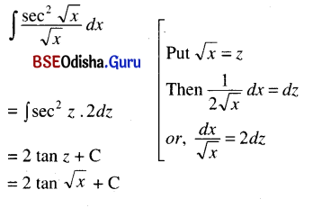 CHSE Odisha Class 12 Math Solutions Chapter 9 Integration Ex 9(b) Q.1(11)