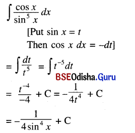 CHSE Odisha Class 12 Math Solutions Chapter 9 Integration Ex 9(b) Q.2(5)