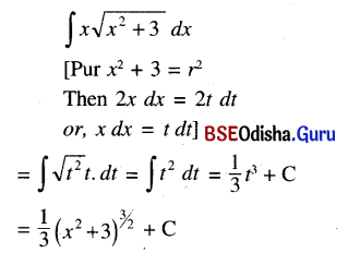 CHSE Odisha Class 12 Math Solutions Chapter 9 Integration Ex 9(b) Q.3(1)