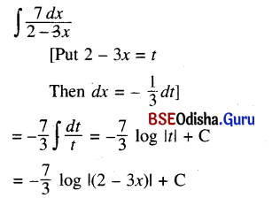 CHSE Odisha Class 12 Math Solutions Chapter 9 Integration Ex 9(b) Q.3(2)
