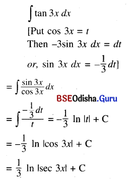 CHSE Odisha Class 12 Math Solutions Chapter 9 Integration Ex 9(b) Q.6(1)