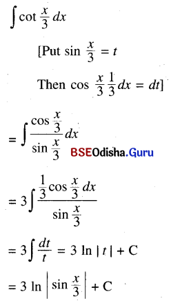CHSE Odisha Class 12 Math Solutions Chapter 9 Integration Ex 9(b) Q.6(2)