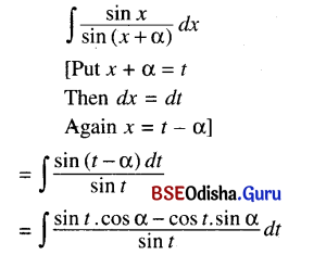 CHSE Odisha Class 12 Math Solutions Chapter 9 Integration Ex 9(b) Q.8(1)