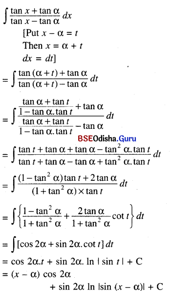 CHSE Odisha Class 12 Math Solutions Chapter 9 Integration Ex 9(b) Q.8(3)