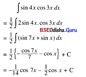 CHSE Odisha Class 12 Math Solutions Chapter 9 Integration Ex 9(c) Q.1(1)