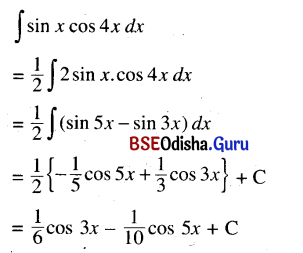 CHSE Odisha Class 12 Math Solutions Chapter 9 Integration Ex 9(c) Q.1(3)