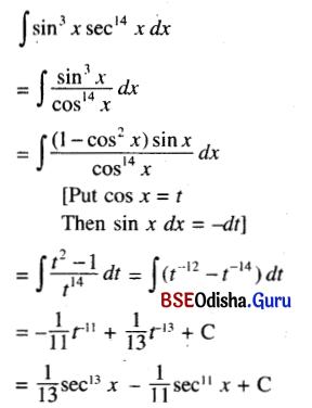 CHSE Odisha Class 12 Math Solutions Chapter 9 Integration Ex 9(c) Q.2(12)