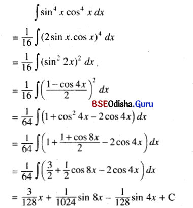 CHSE Odisha Class 12 Math Solutions Chapter 9 Integration Ex 9(c) Q.3(1)