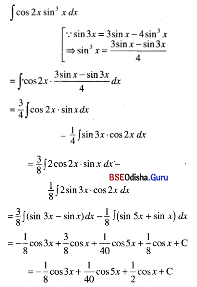 CHSE Odisha Class 12 Math Solutions Chapter 9 Integration Ex 9(c) Q.3(3)
