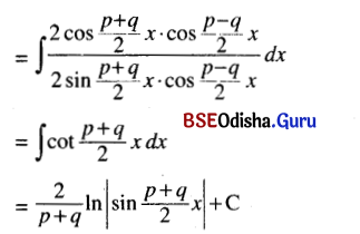 CHSE Odisha Class 12 Math Solutions Chapter 9 Integration Ex 9(c) Q.5(2)