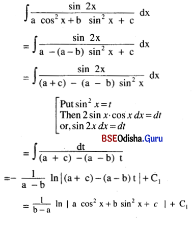 CHSE Odisha Class 12 Math Solutions Chapter 9 Integration Ex 9(c) Q.5(4)