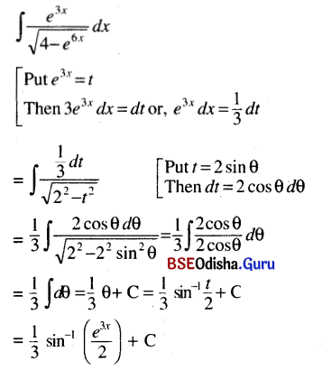 CHSE Odisha Class 12 Math Solutions Chapter 9 Integration Ex 9(d) Q.1(2)