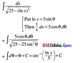 CHSE Odisha Class 12 Math Solutions Chapter 9 Integration Ex 9(d) Q.1(3)