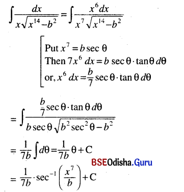 CHSE Odisha Class 12 Math Solutions Chapter 9 Integration Ex 9(d) Q.3(5)