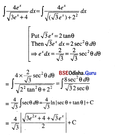 CHSE Odisha Class 12 Math Solutions Chapter 9 Integration Ex 9(d) Q.4(2)
