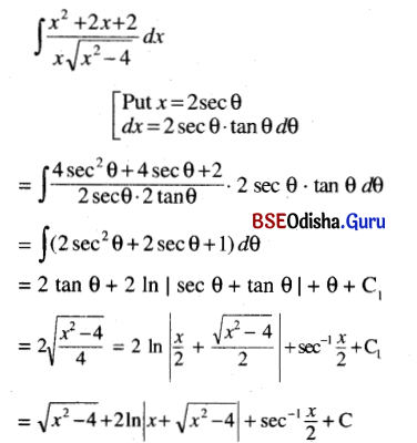 CHSE Odisha Class 12 Math Solutions Chapter 9 Integration Ex 9(d) Q.5(8)