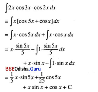 CHSE Odisha Class 12 Math Solutions Chapter 9 Integration Ex 9(e) Q.2(7)