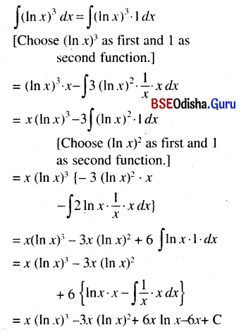 CHSE Odisha Class 12 Math Solutions Chapter 9 Integration Ex 9(e) Q.3(3)