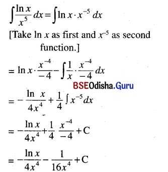 CHSE Odisha Class 12 Math Solutions Chapter 9 Integration Ex 9(e) Q.3(5)